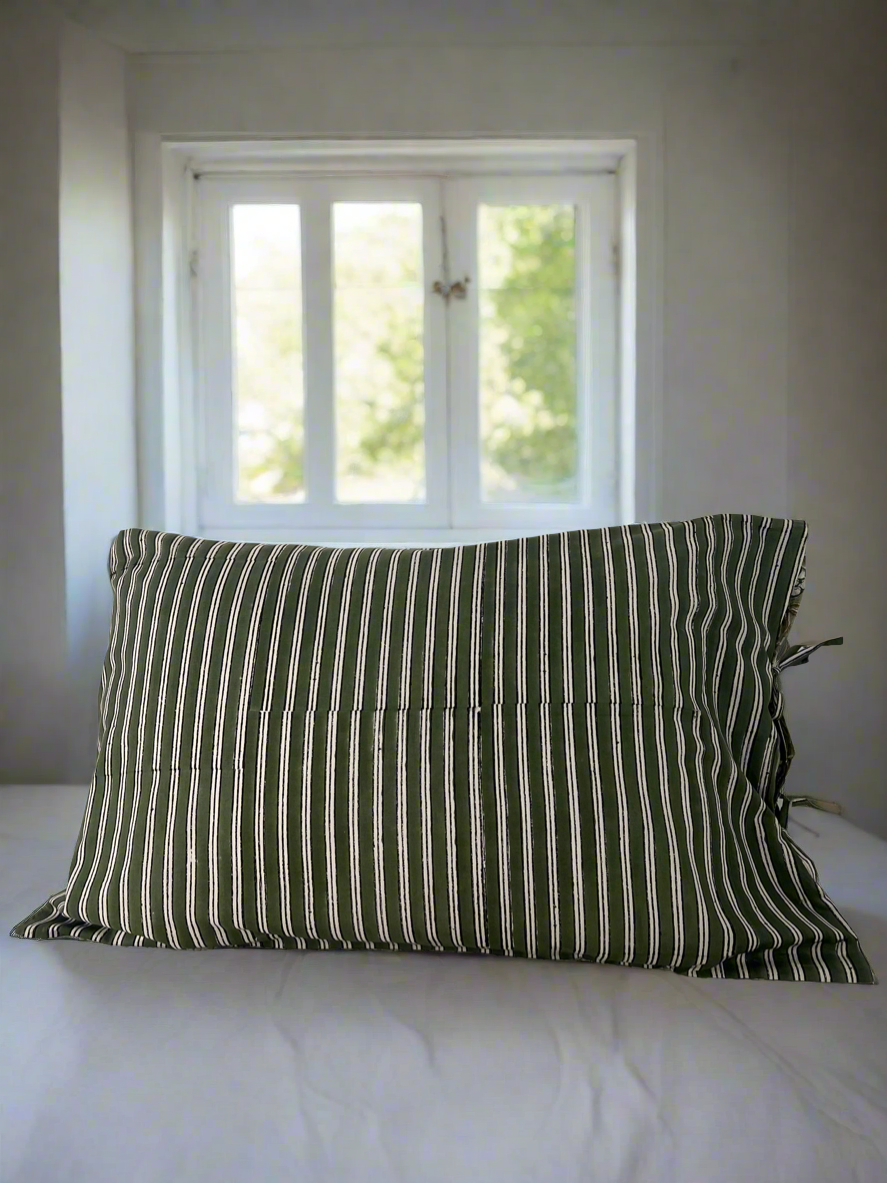 1) Tied end Pillowcase - ‘Olive’