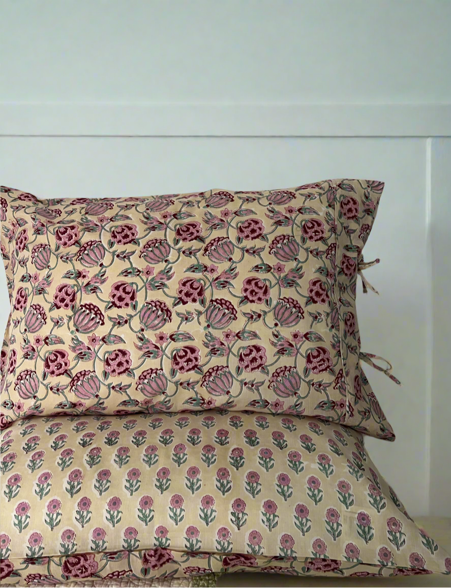 1) Tied end Pillowcase - ‘Flora’