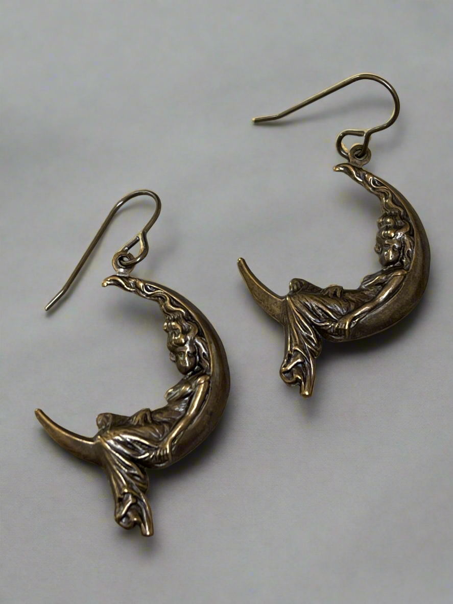 Lady on the moon earrings