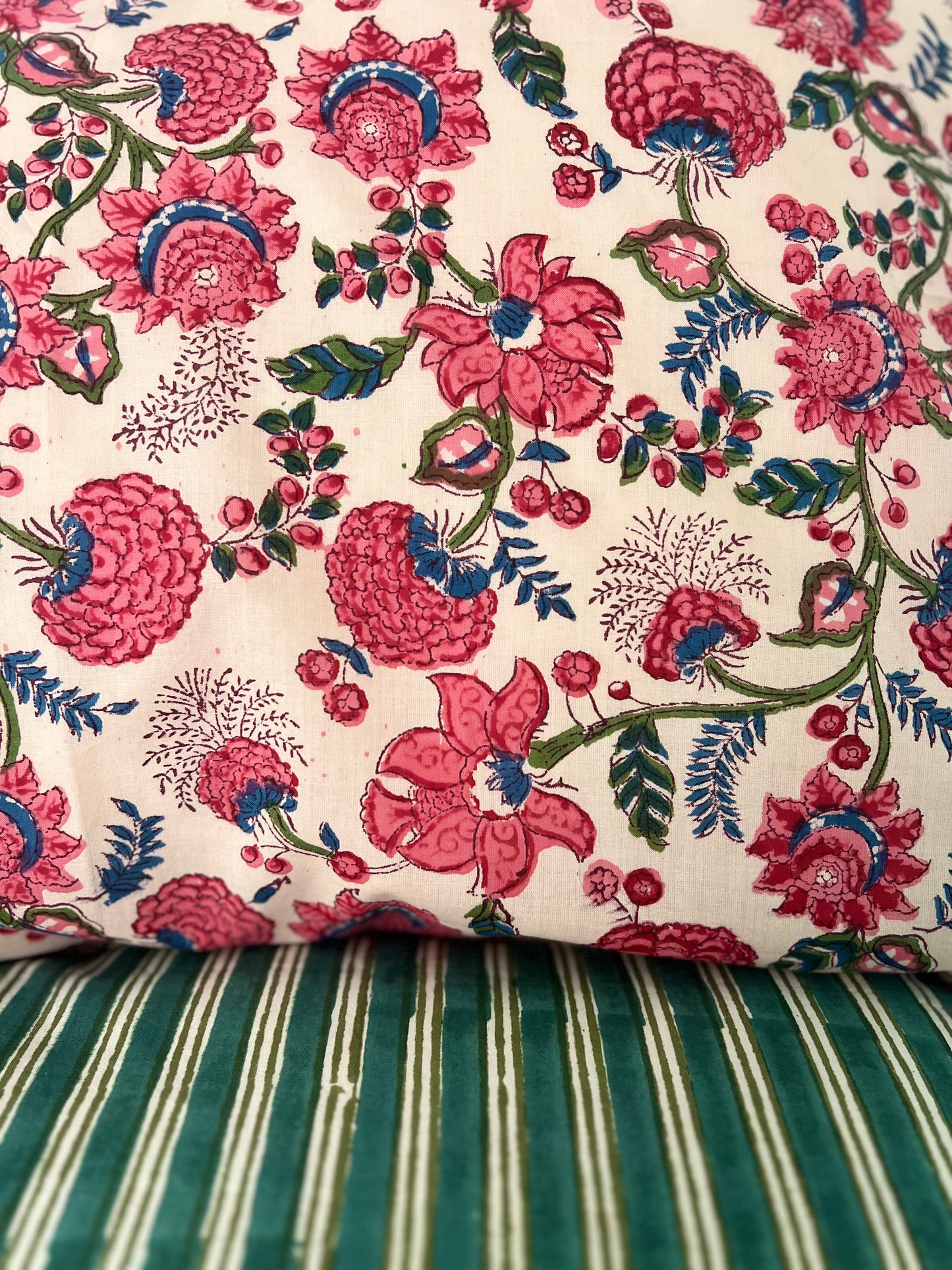 1) Tied end Pillowcase - ‘Peony’