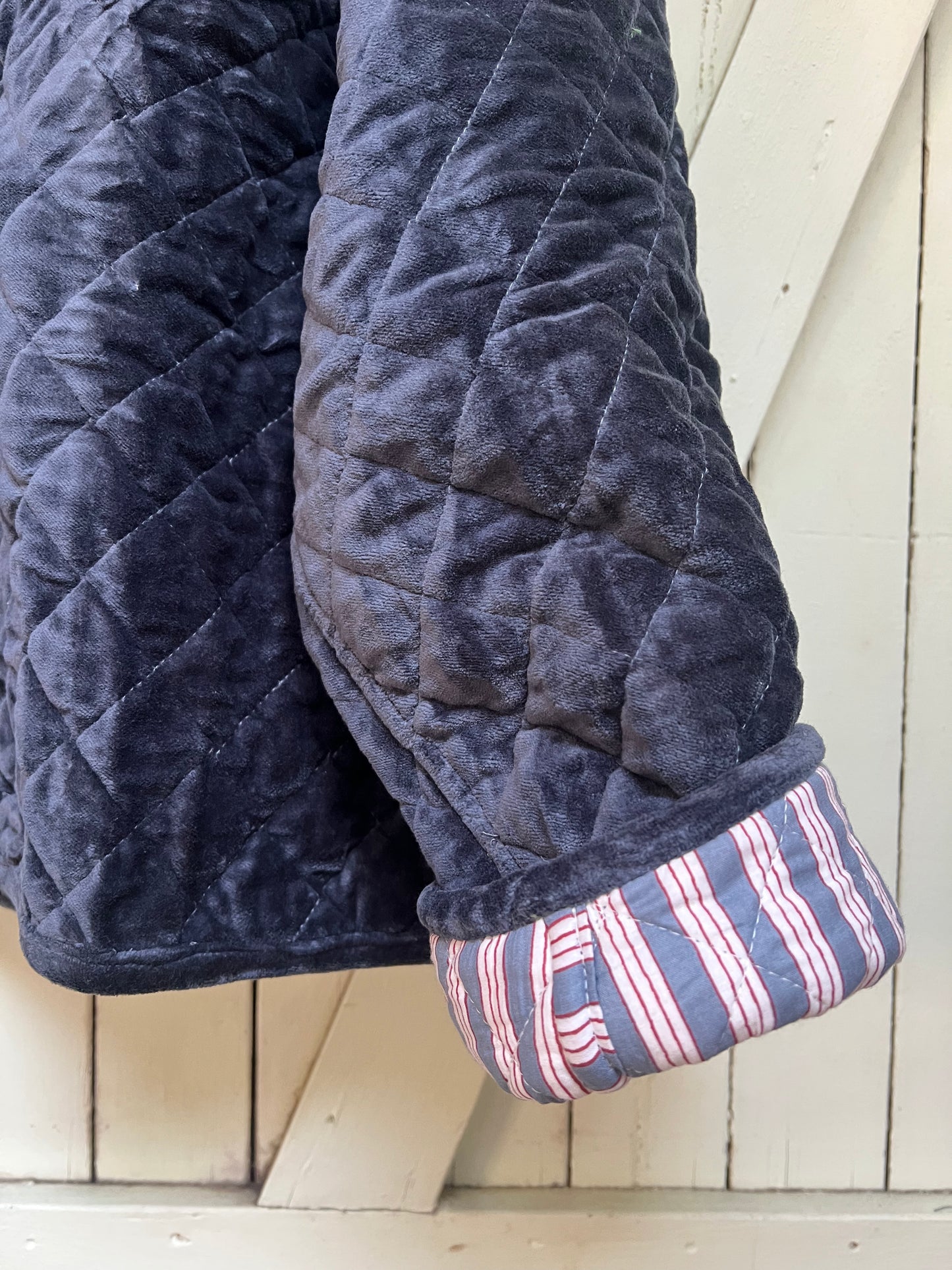 1) Quilted Jacket - Steel blue