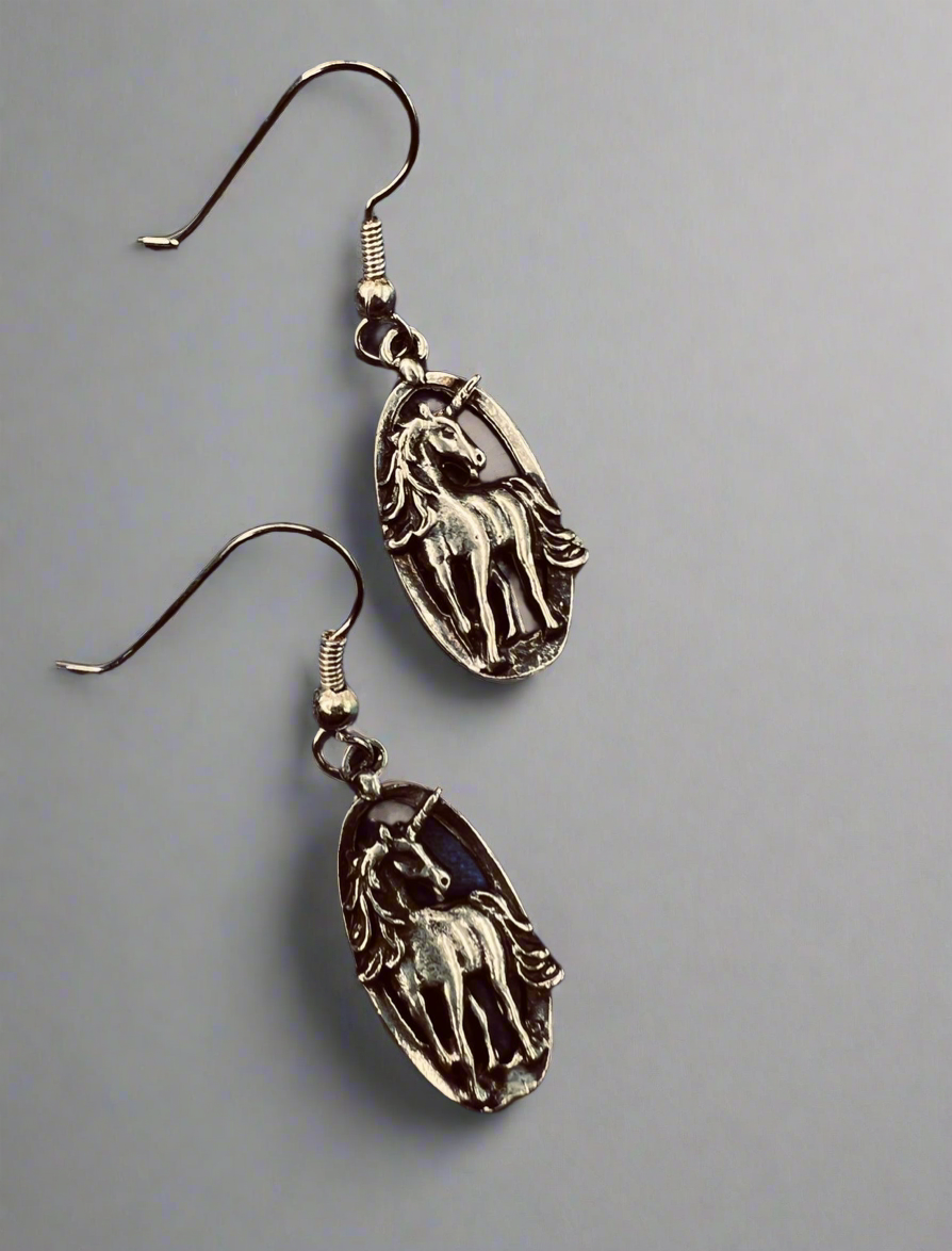 Unicorn drop earrings