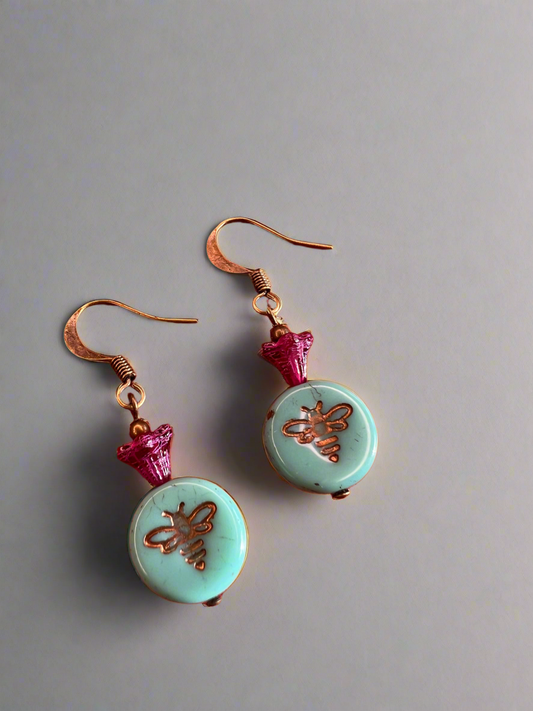 Embossed Bee earrings