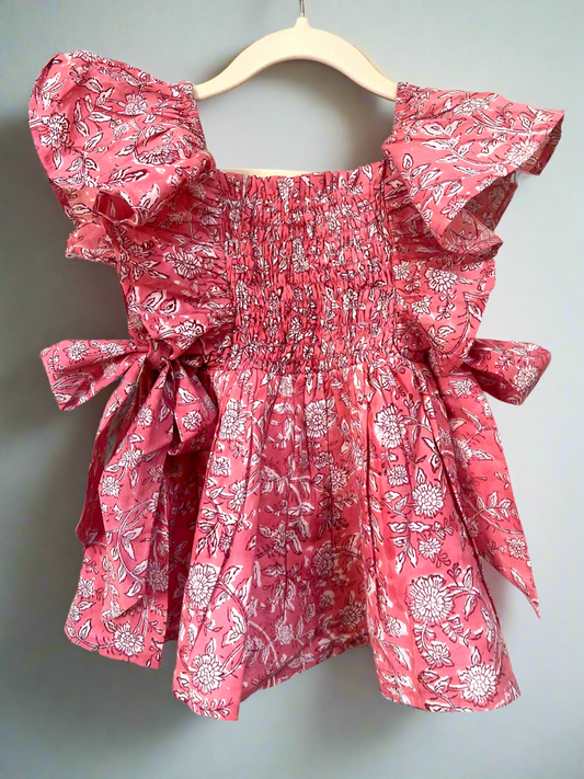 1) Flossy - Shirred bodice Dress/Top 12m - 3yr