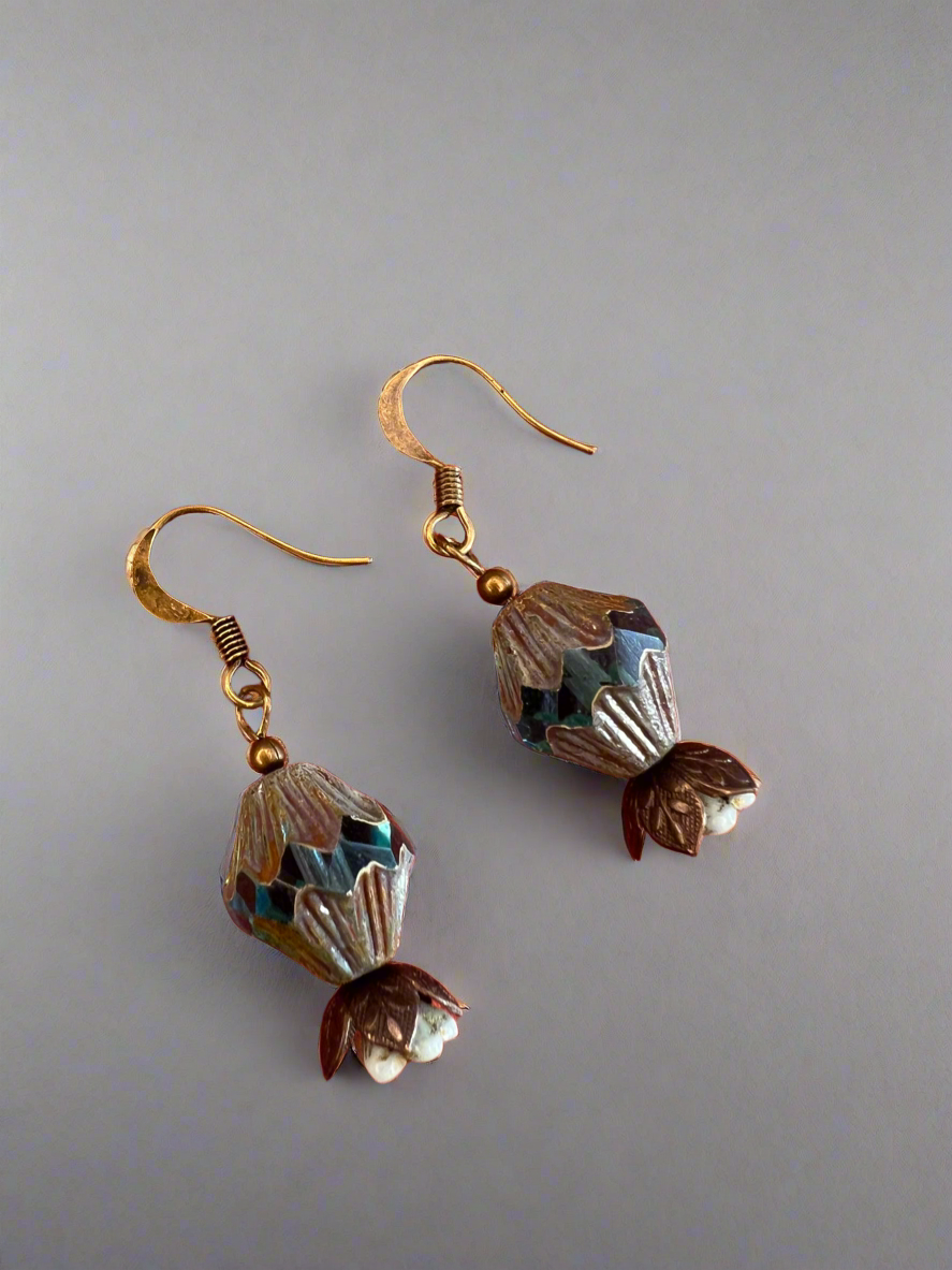 Stunning glass bezelled earrings