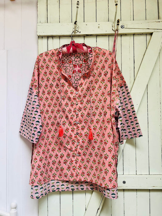 A) ‘Hope’ Block print cotton shirt