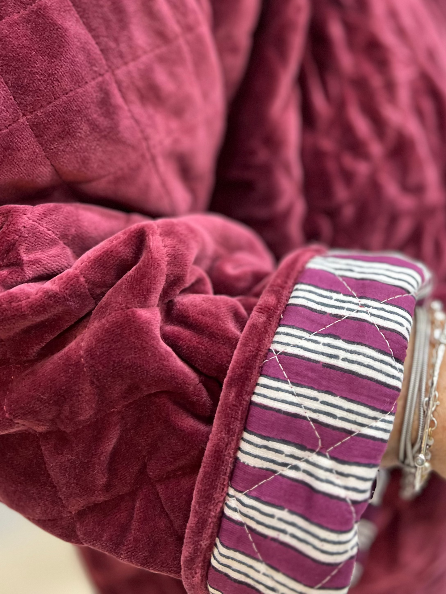 1) Quilted jacket - Plum rose