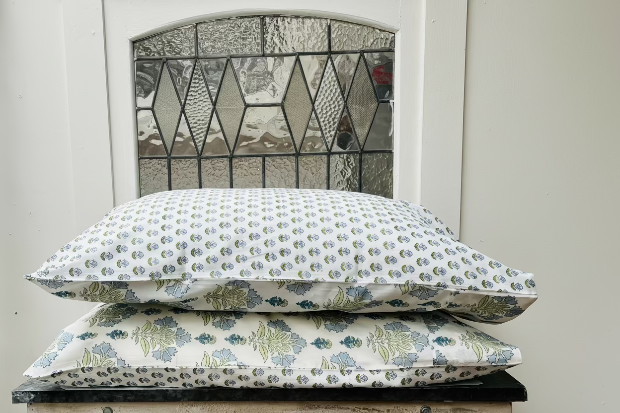 1A) Blu-Belle double sided single pillow case