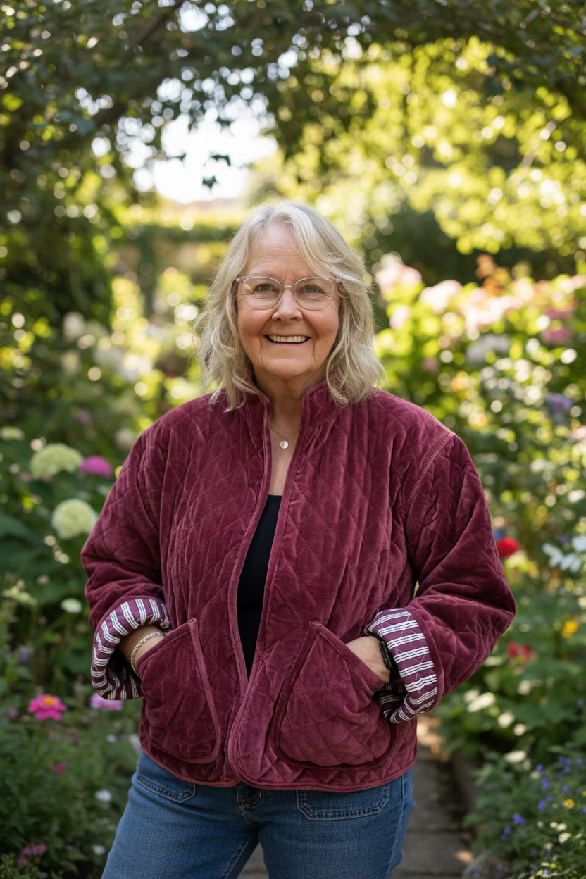 1) Quilted jacket - Plum rose