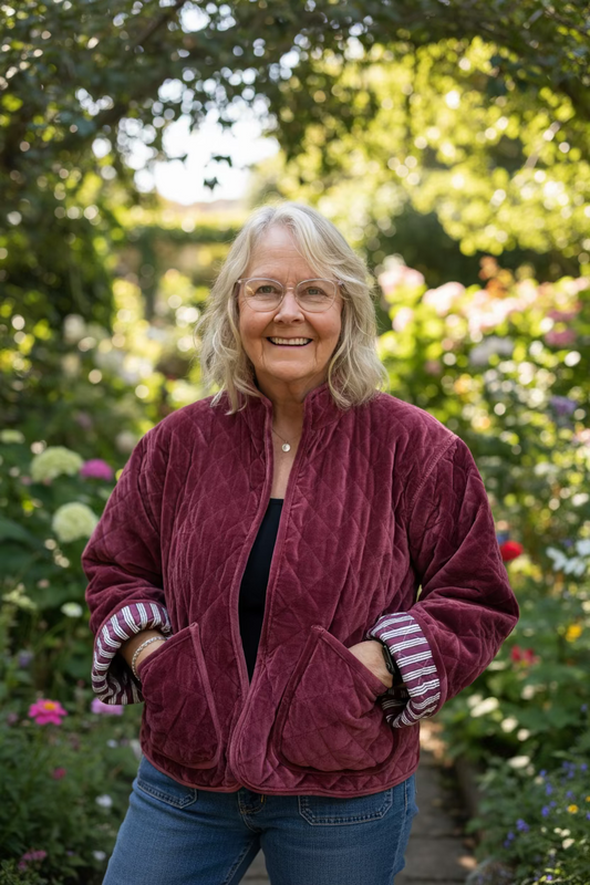 1) Quilted jacket - Plum rose