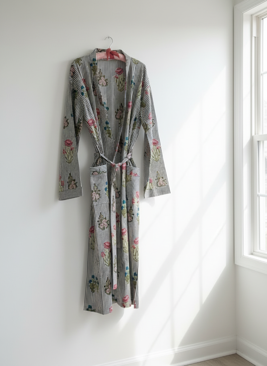 1a) Robe - Botanical stripe