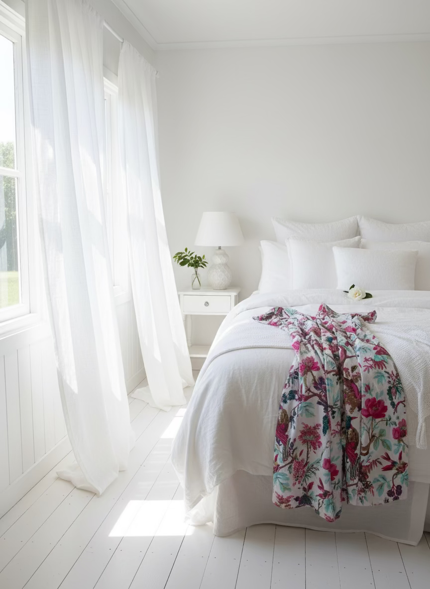 1a) Robe - White floral