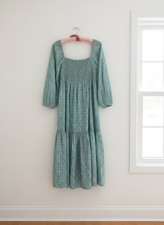 1a) Shirred lurex dress - Midi length - Maybelle