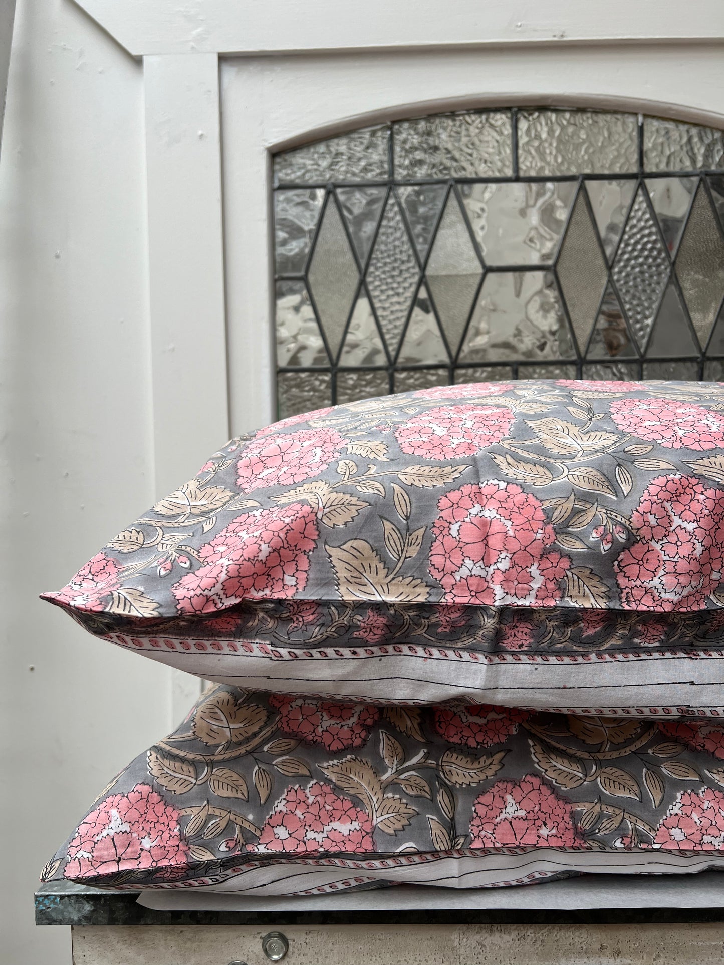 1A) Hydrangea double sided single pillowcase