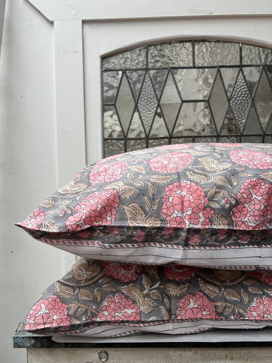 1A) Hydrangea double sided single pillowcase